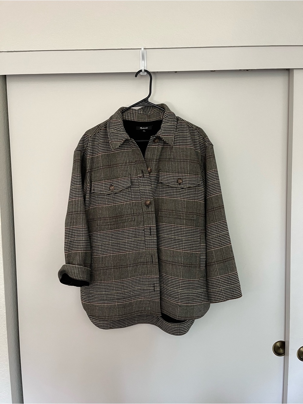 Madewell Plaid Blazer Jacket in Brown & Black